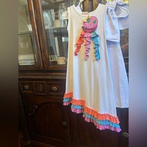 Lemon Loves Lime White Dress with Colorful Ruffles